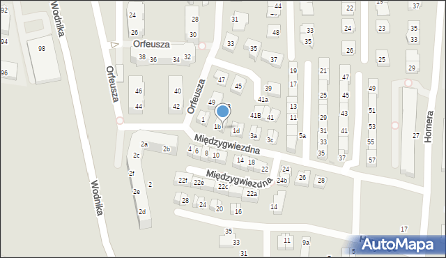 Gdańsk, Międzygwiezdna, 1c, mapa Gdańska