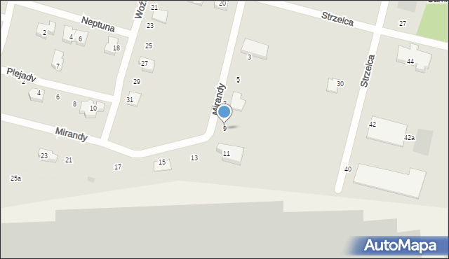 Gdańsk, Mirandy, 9, mapa Gdańska