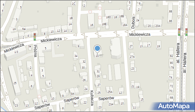 Gdańsk, Mickiewicza Adama, 11, mapa Gdańska