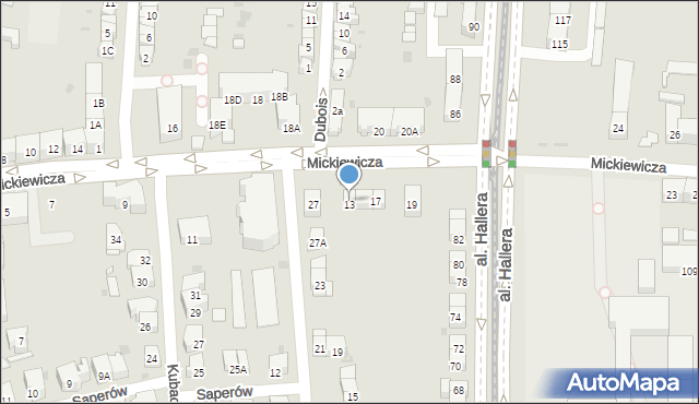 Gdańsk, Mickiewicza Adama, 13, mapa Gdańska