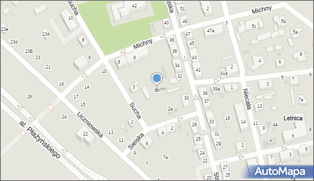Gdańsk, Michny Antoniego, 6b, mapa Gdańska