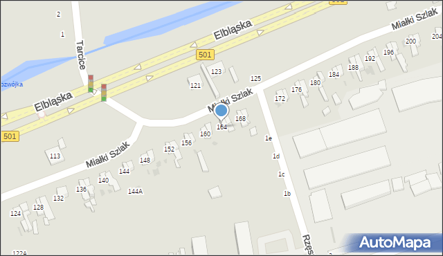 Gdańsk, Miałki Szlak, 164, mapa Gdańska