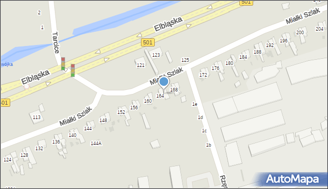 Gdańsk, Miałki Szlak, 166, mapa Gdańska