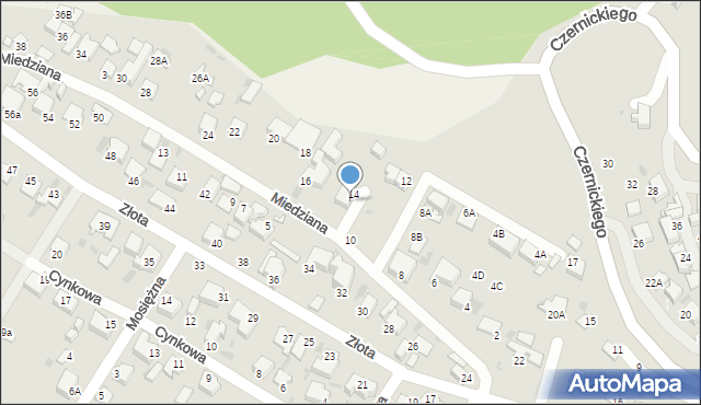 Gdynia, Miedziana, 14A, mapa Gdyni
