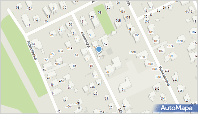 Gdynia, Miernicza, 7, mapa Gdyni