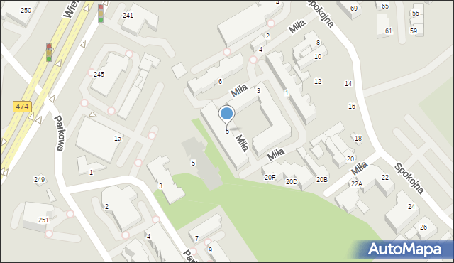 Gdynia, Miła, 5, mapa Gdyni