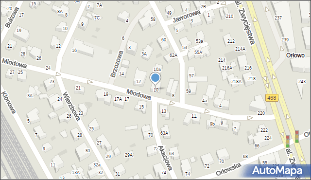 Gdynia, Miodowa, 10, mapa Gdyni