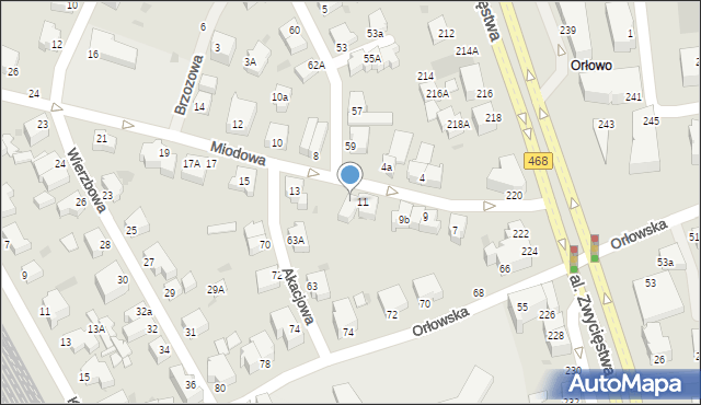 Gdynia, Miodowa, 11A, mapa Gdyni