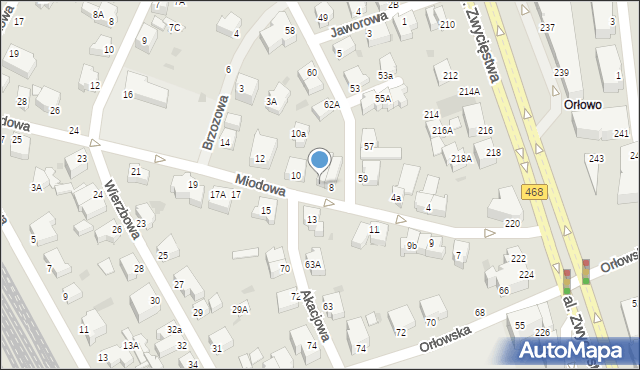 Gdynia, Miodowa, 8A, mapa Gdyni