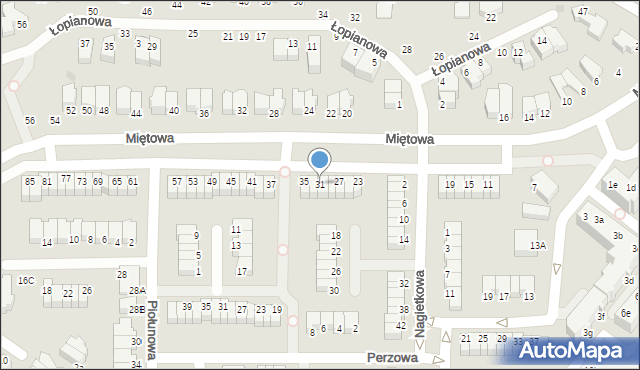 Gdynia, Miętowa, 31, mapa Gdyni