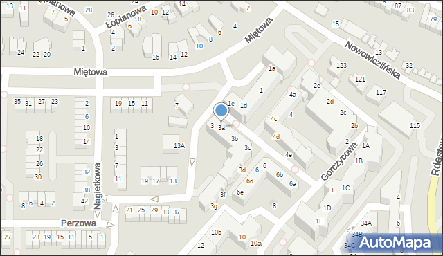 Gdynia, Miętowa, 3a, mapa Gdyni
