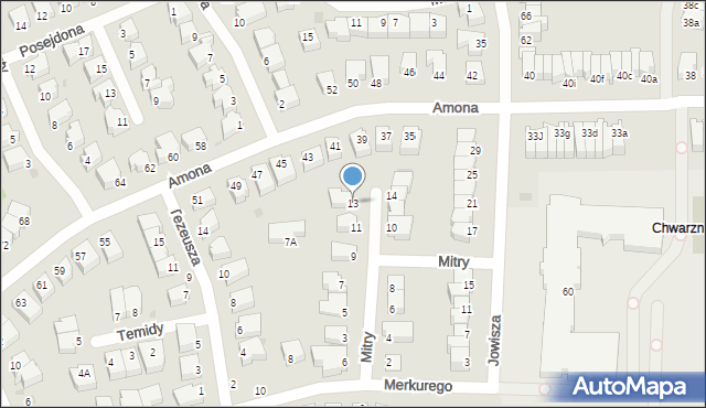 Gdynia, Mitry, 13, mapa Gdyni