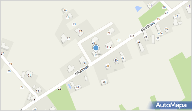 Gęsiniec, Miodowa, 11, mapa Gęsiniec