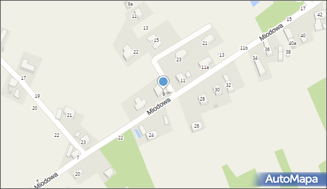 Gęsiniec, Miodowa, 9, mapa Gęsiniec