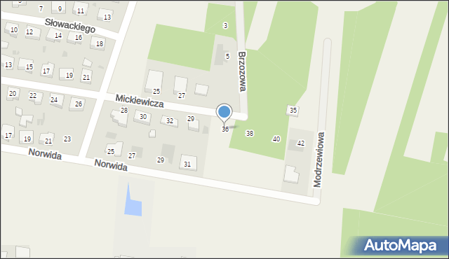 Gidle, Mickiewicza Adama, 36, mapa Gidle