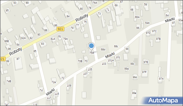 Gierałtowice, Miarki, 70A, mapa Gierałtowice