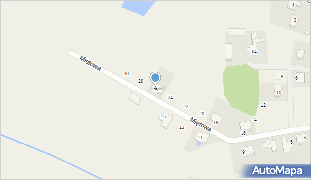 Glinno, Miętowa, 26, mapa Glinno