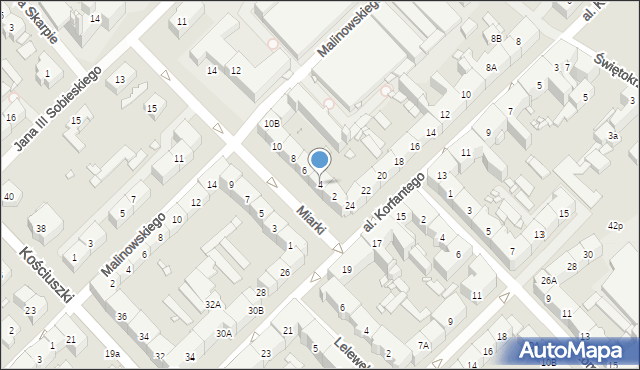 Gliwice, Miarki Karola, 4, mapa Gliwic