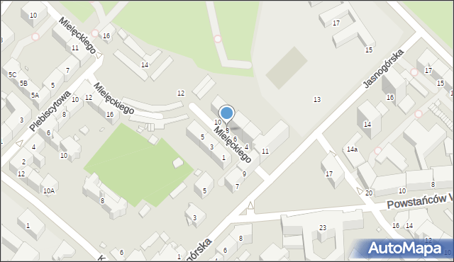 Gliwice, Mielęckiego Andrzeja, 8, mapa Gliwic