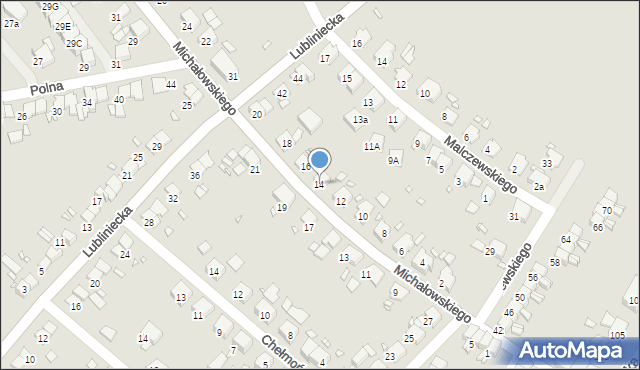 Gliwice, Michałowskiego Piotra, 14, mapa Gliwic