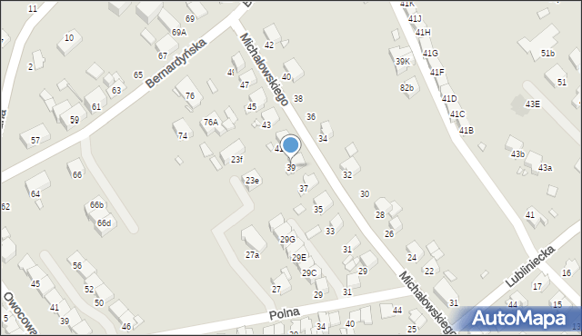 Gliwice, Michałowskiego Piotra, 39, mapa Gliwic