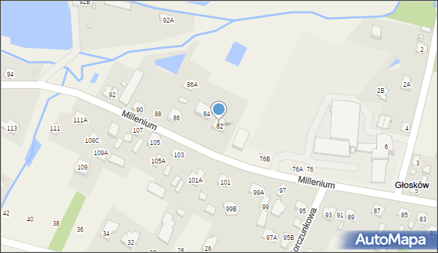 Głosków, Millenium, 82, mapa Głosków