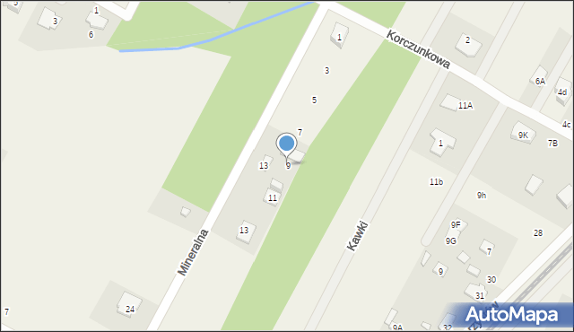 Głosków, Mineralna, 9, mapa Głosków