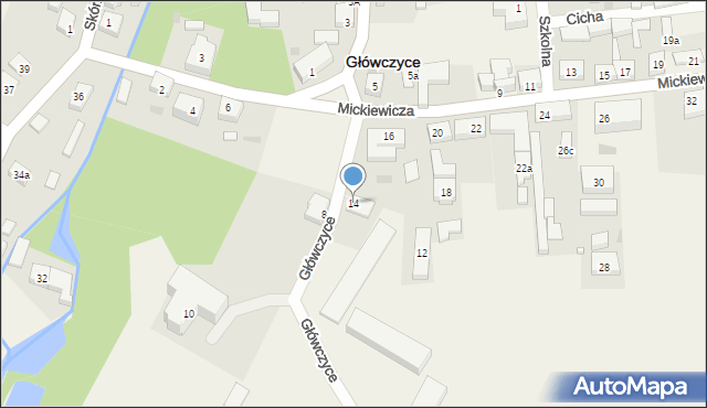 Główczyce, Mickiewicza Adama, 14, mapa Główczyce