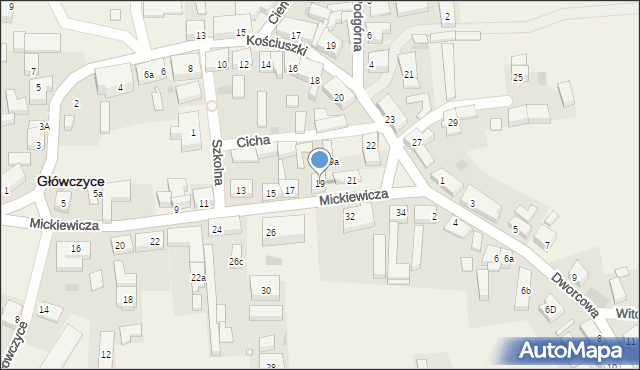 Główczyce, Mickiewicza Adama, 19, mapa Główczyce