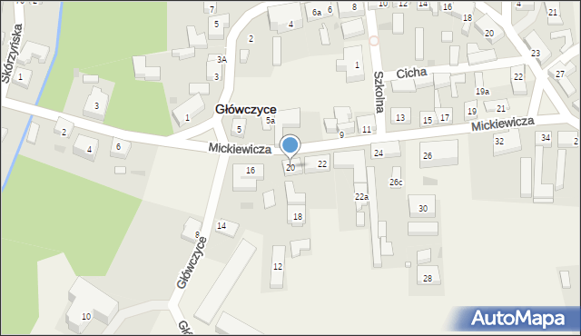 Główczyce, Mickiewicza Adama, 20, mapa Główczyce