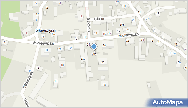 Główczyce, Mickiewicza Adama, 26c, mapa Główczyce