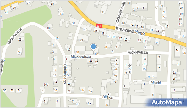 Głuchołazy, Mickiewicza Adama, 8b, mapa Głuchołazy