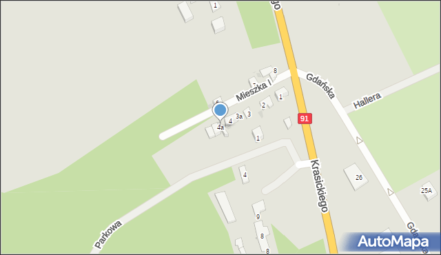 Gniew, Mieszka I, 4a, mapa Gniew