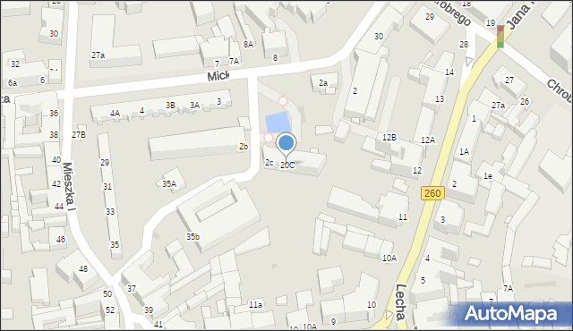 Gniezno, Mickiewicza Adama, 20C, mapa Gniezna