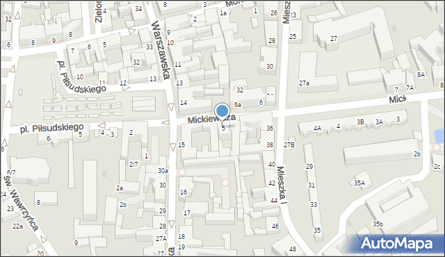 Gniezno, Mickiewicza Adama, 5, mapa Gniezna