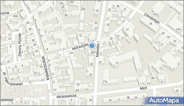 Gniezno, Mieszka I, 26, mapa Gniezna