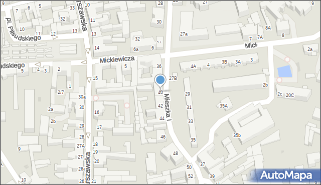 Gniezno, Mieszka I, 40, mapa Gniezna