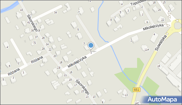 Gołdap, Mikołajczyka Stanisława, 1, mapa Gołdap