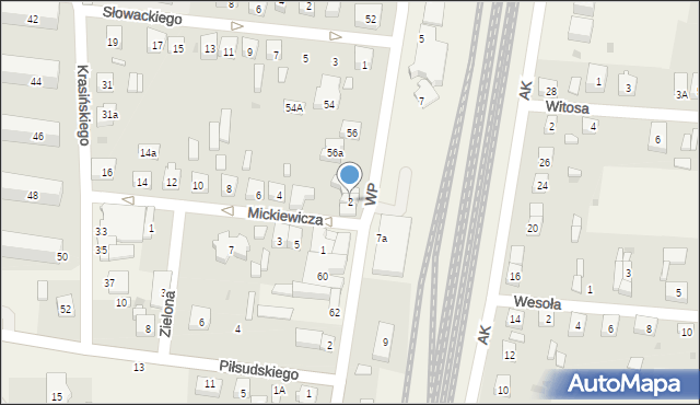 Gomunice, Mickiewicza Adama, 2, mapa Gomunice