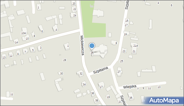 Goniądz, Mickiewicza Adama, 15, mapa Goniądz