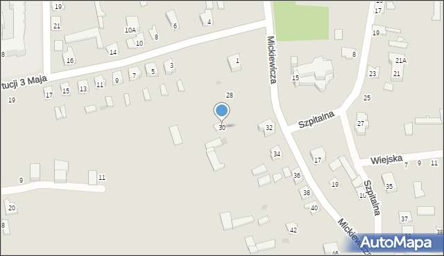 Goniądz, Mickiewicza Adama, 30, mapa Goniądz