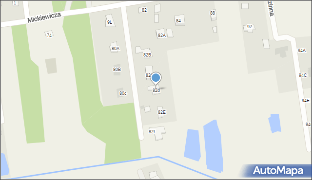 Góraszka, Mickiewicza Adama, 82d, mapa Góraszka