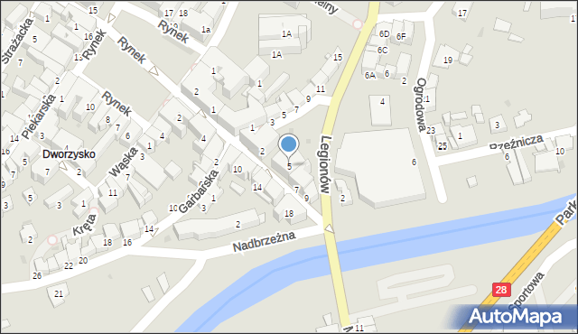 Gorlice, Mickiewicza Adama, 5, mapa Gorlic