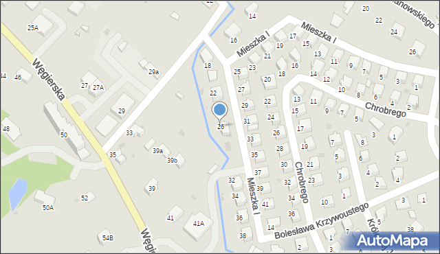 Gorlice, Mieszka I, 26, mapa Gorlic