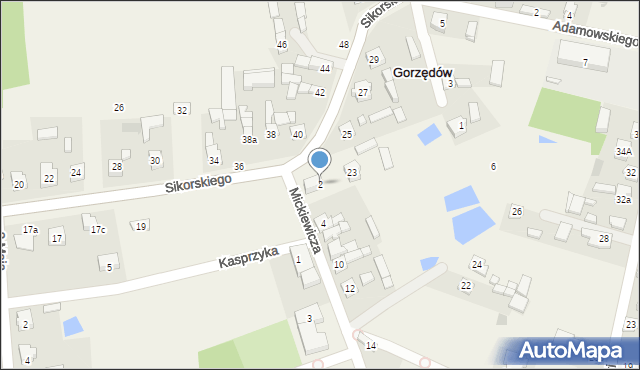 Gorzędów, Mickiewicza Adama, 2, mapa Gorzędów