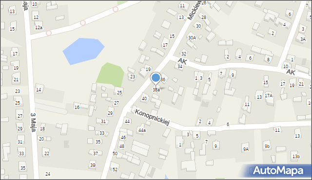 Gorzędów, Mickiewicza Adama, 38a, mapa Gorzędów