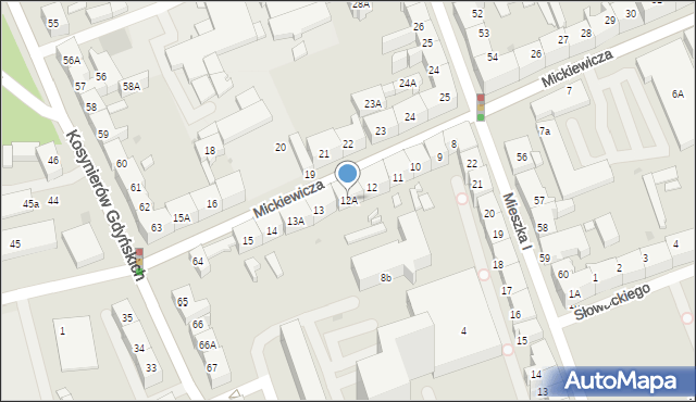 Gorzów Wielkopolski, Mickiewicza Adama, 12A, mapa Gorzów Wielkopolski