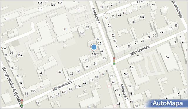 Gorzów Wielkopolski, Mieszka I, 24A, mapa Gorzów Wielkopolski
