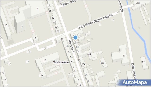 Gorzów Wielkopolski, Mieszka I, 62, mapa Gorzów Wielkopolski