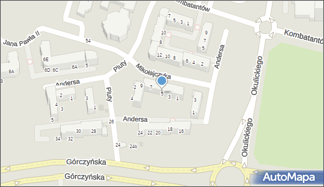 Gorzów Wielkopolski, Mikołajczyka Stanisława, 5, mapa Gorzów Wielkopolski